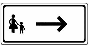 Zeichen 1000-22: Richtungsangaben durch Pfeile, Fußgänger