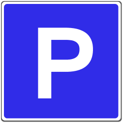 Blaue Verkehrsschilder wie das Zeichen 314 "Parken" gehören zur Kategorie "Richtzeichen".
