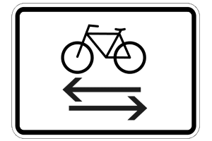 Für Fahrräder in beide Richtungen freigegeben